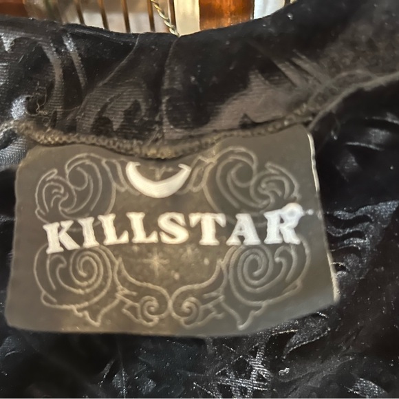 Killstar Black Velvet High Waist Shorts - Picture 4 of 5